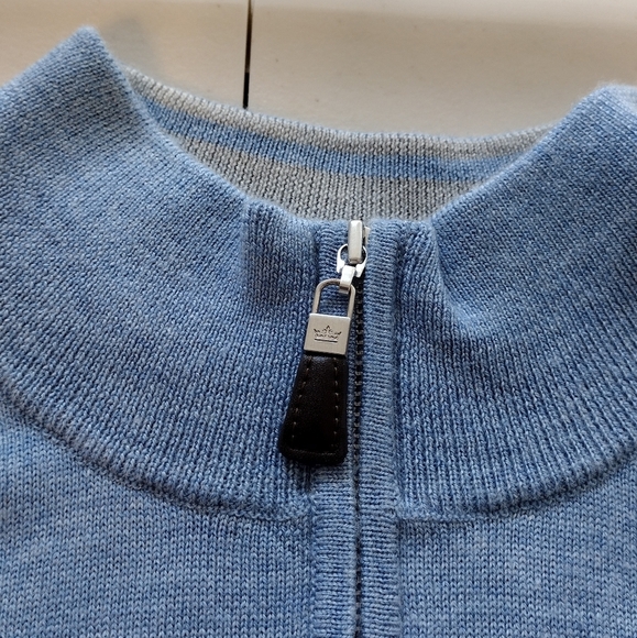 NWT Peter Millar Merino Wool Silk Quarter Zip Long Sleeve Pullover Sweater - Picture 8 of 14